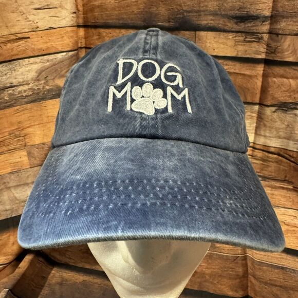 Dog Mom Hat Baseball Cap David & Young Women's Blue Embroidered Paw Print - Picture 1 of 7